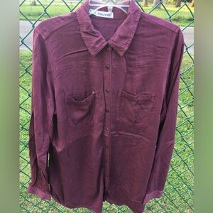 Wine Chambray Shirt